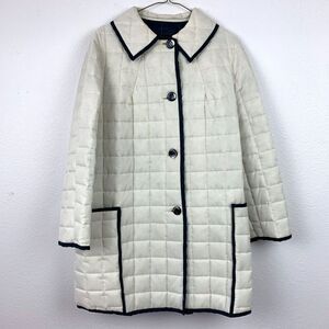 Vintage White Bear of St Paul Minnesota Navy Quilted Button Puffer Coat Medium